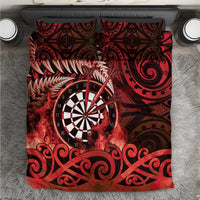 New Zealand Darts Bedding Set Maori Koru Dartboard Red Flame