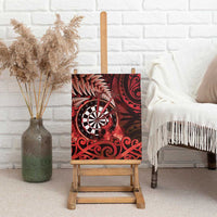 New Zealand Darts Canvas Wall Art Maori Koru Dartboard Red Flame LT05 - Polynesian Pride