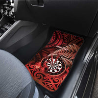 New Zealand Darts Car Mats Maori Koru Dartboard Red Flame