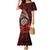 Personalised New Zealand Darts Family Matching Mermaid Dress and Hawaiian Shirt Maori Koru Dartboard Red Flame