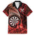 Personalised New Zealand Darts Family Matching Summer Maxi Dress and Hawaiian Shirt Maori Koru Dartboard Red Flame
