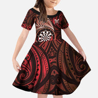 Personalised New Zealand Darts Family Matching Tank Maxi Dress and Hawaiian Shirt Maori Koru Dartboard Red Flame