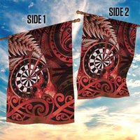 New Zealand Darts Garden Flag Maori Koru Dartboard Red Flame LT05 - Polynesian Pride