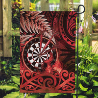 New Zealand Darts Garden Flag Maori Koru Dartboard Red Flame LT05 Garden Flag Red - Polynesian Pride