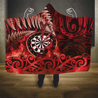 New Zealand Darts Hooded Blanket Maori Koru Dartboard Red Flame LT05 - Polynesian Pride