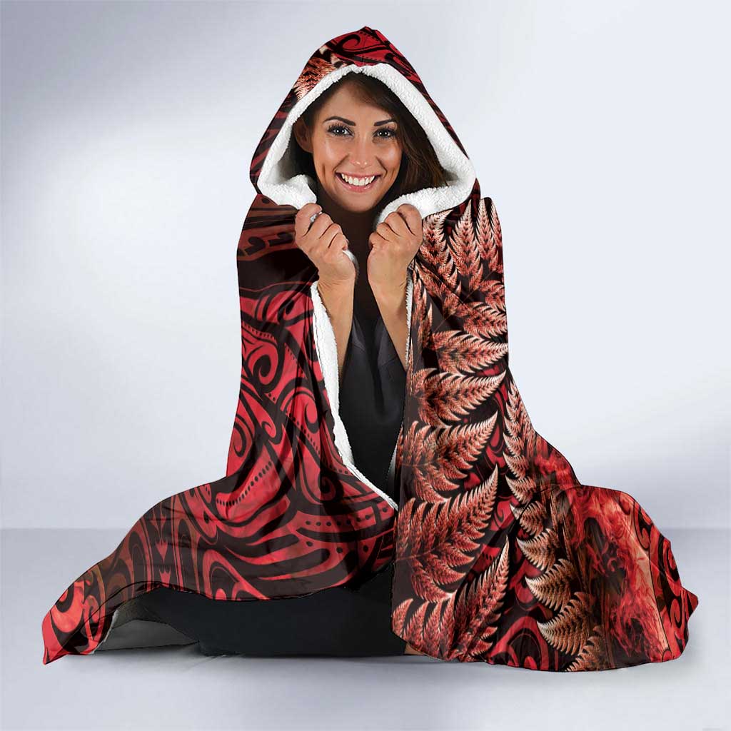 New Zealand Darts Hooded Blanket Maori Koru Dartboard Red Flame LT05 - Polynesian Pride