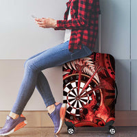 New Zealand Darts Luggage Cover Maori Koru Dartboard Red Flame