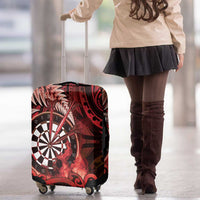 New Zealand Darts Luggage Cover Maori Koru Dartboard Red Flame