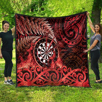 New Zealand Darts Quilt Maori Koru Dartboard Red Flame
