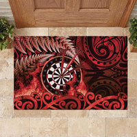 New Zealand Darts Rubber Doormat Maori Koru Dartboard Red Flame LT05 Red - Polynesian Pride