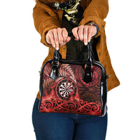 New Zealand Darts Shoulder Handbag Maori Koru Dartboard Red Flame LT05 One Size Red - Polynesian Pride