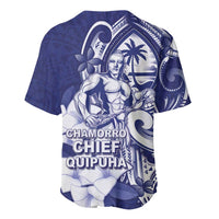 Guam Chief Quipuha Baseball Jersey Polynesian Pattern With Guasali Flowers