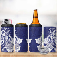 Guam Chief Quipuha 4 in 1 Can Cooler Tumbler Polynesian Pattern With Guasali Flowers
