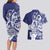 Guam Chief Quipuha Couples Matching Long Sleeve Bodycon Dress and Hawaiian Shirt Polynesian Pattern With Guasali Flowers
