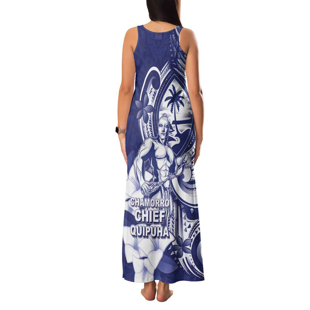 Guam Chief Quipuha Family Matching Tank Maxi Dress and Hawaiian Shirt Polynesian Pattern With Guasali Flowers