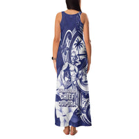 Guam Chief Quipuha Family Matching Tank Maxi Dress and Hawaiian Shirt Polynesian Pattern With Guasali Flowers