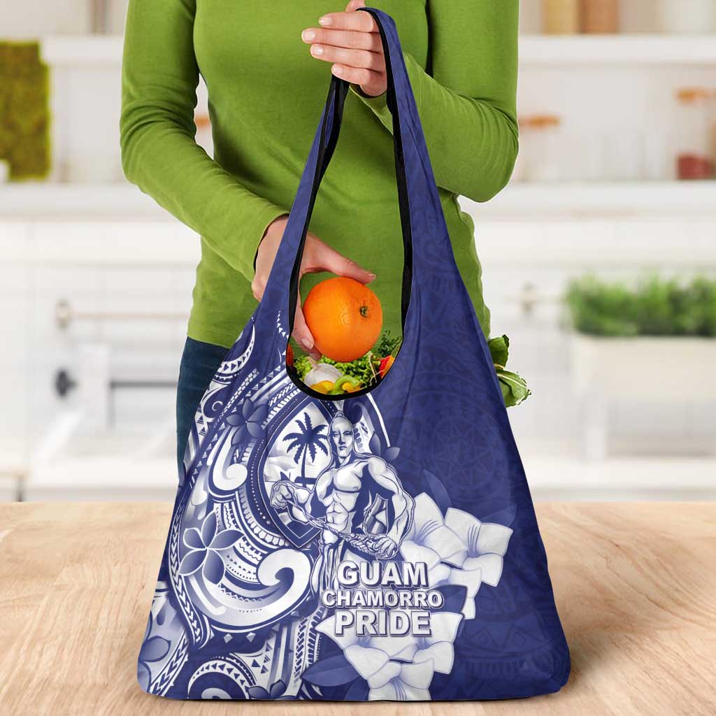 Guam Chief Quipuha Grocery Bag Polynesian Pattern With Guasali Flowers