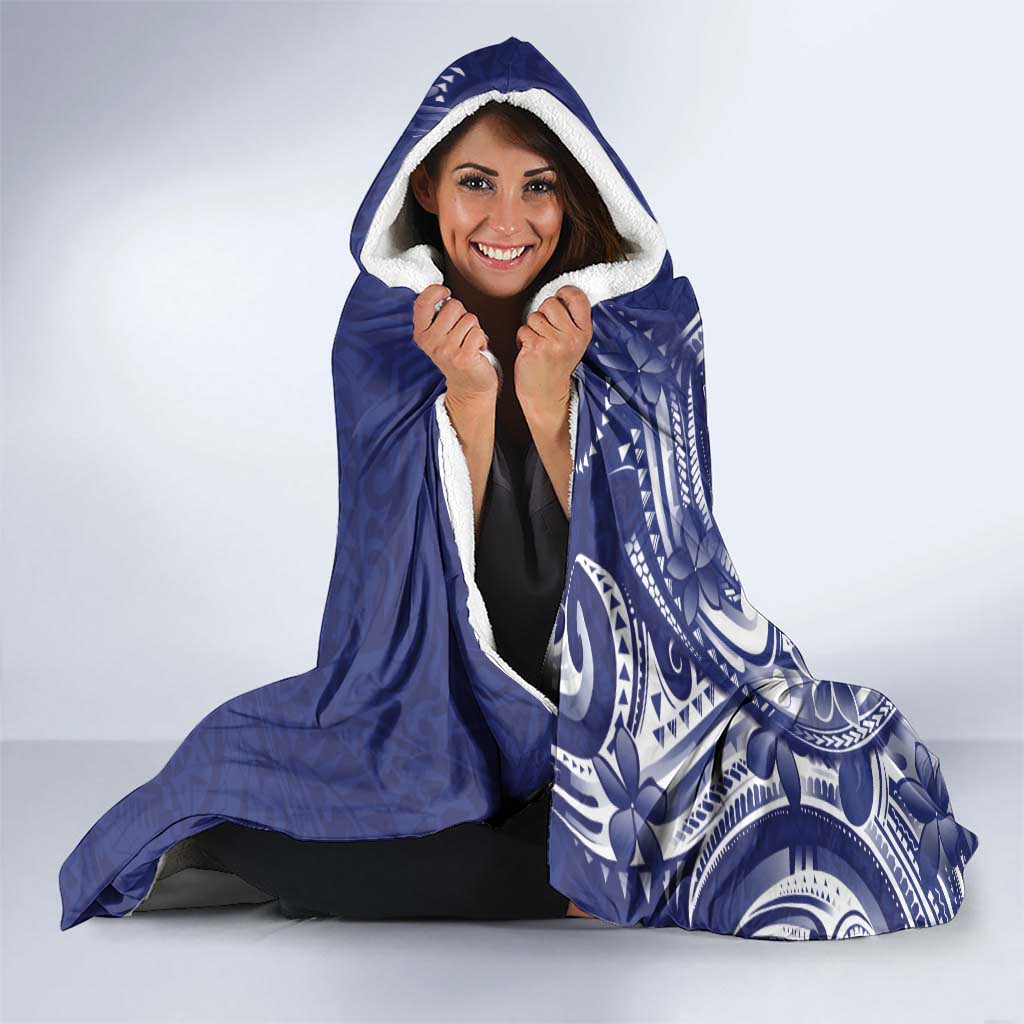 Guam Chief Quipuha Hooded Blanket Polynesian Pattern With Guasali Flowers