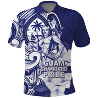 Guam Chief Quipuha Polo Shirt Polynesian Pattern With Guasali Flowers