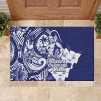 Guam Chief Quipuha Rubber Doormat Polynesian Pattern With Guasali Flowers