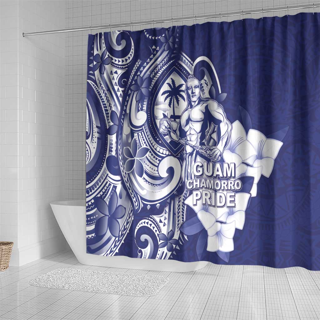 Guam Chief Quipuha Shower Curtain Polynesian Pattern With Guasali Flowers
