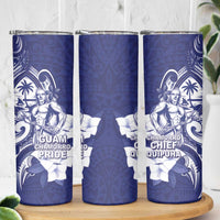Guam Chief Quipuha Skinny Tumbler Polynesian Pattern With Guasali Flowers