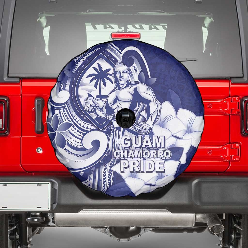 Guam Chief Quipuha Spare Tire Cover Polynesian Pattern With Guasali Flowers