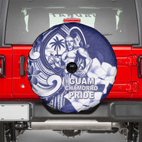 Guam Chief Quipuha Spare Tire Cover Polynesian Pattern With Guasali Flowers