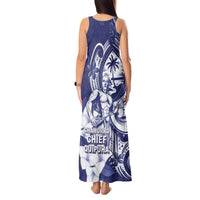 Guam Chief Quipuha Tank Maxi Dress Polynesian Pattern With Guasali Flowers