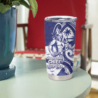 Guam Chief Quipuha Tumbler Cup Polynesian Pattern With Guasali Flowers