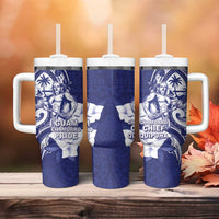 Guam Chief Quipuha Tumbler With Handle Polynesian Pattern With Guasali Flowers