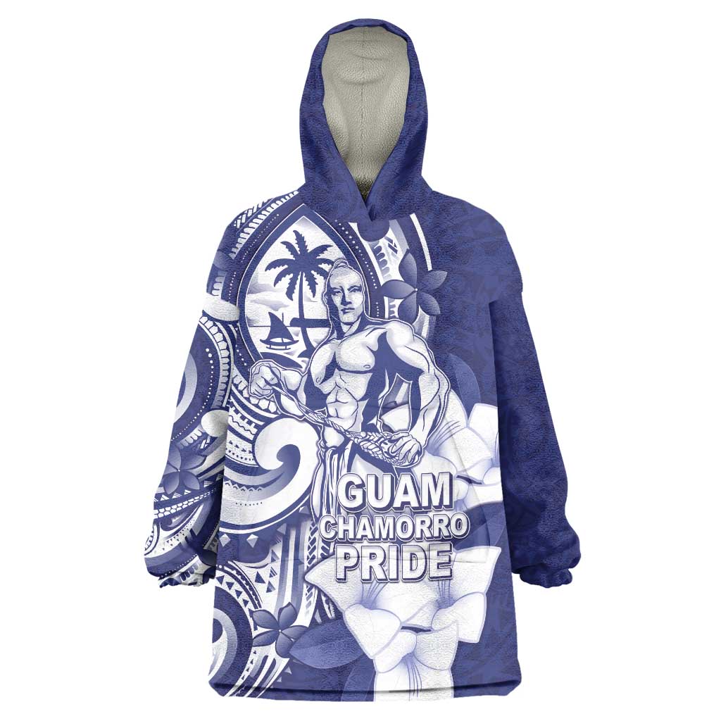 Guam Chief Quipuha Wearable Blanket Hoodie Polynesian Pattern With Guasali Flowers