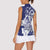 Guam Chief Quipuha Women Sleeveless Polo Shirt Polynesian Pattern With Guasali Flowers