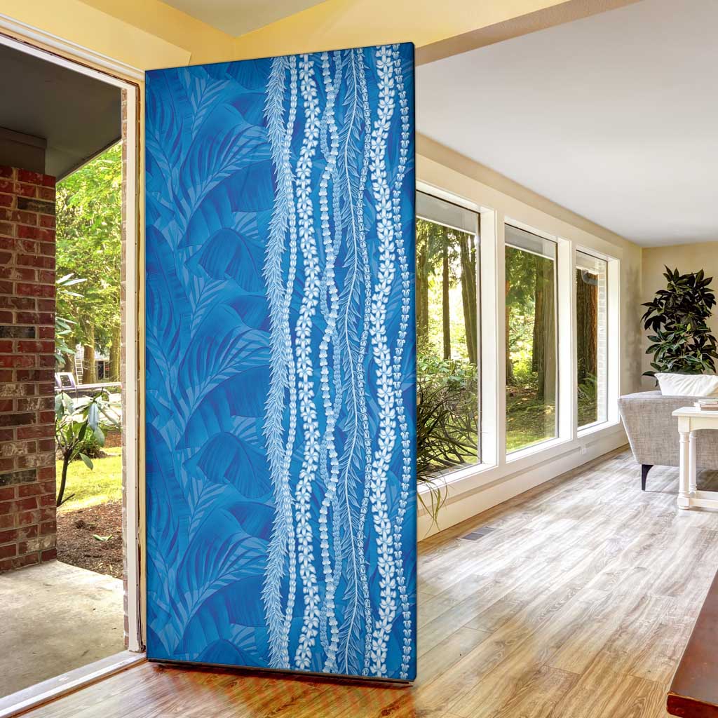 Hawaii Prince Kuhio Door Cover Blue Hawaiian Lau Maia With Leis