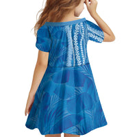 Hawaii Prince Kuhio Family Matching Mermaid Dress and Hawaiian Shirt Blue Hawaiian Lau Maia With Leis