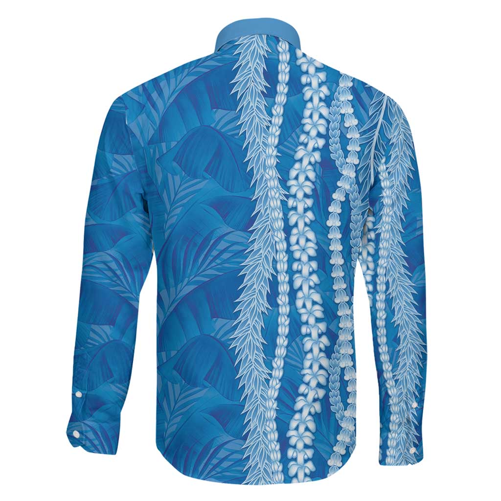 Hawaii Prince Kuhio Family Matching Mermaid Dress and Hawaiian Shirt Blue Hawaiian Lau Maia With Leis