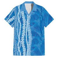 Hawaii Prince Kuhio Family Matching Short Sleeve Bodycon Dress and Hawaiian Shirt Blue Hawaiian Lau Maia With Leis