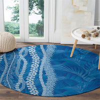 Hawaii Prince Kuhio Round Carpet Blue Hawaiian Lau Maia With Leis LT05 - Polynesian Pride