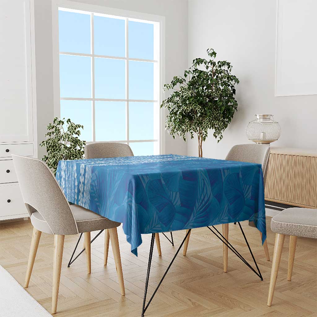 Hawaii Prince Kuhio Tablecloth Blue Hawaiian Lau Maia With Leis LT05 - Polynesian Pride