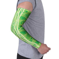 Hawaii Prince Kuhio Arm Sleeves Lime Green Hawaiian Lau Maia With Leis
