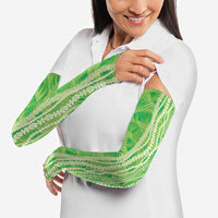Hawaii Prince Kuhio Arm Sleeves Lime Green Hawaiian Lau Maia With Leis