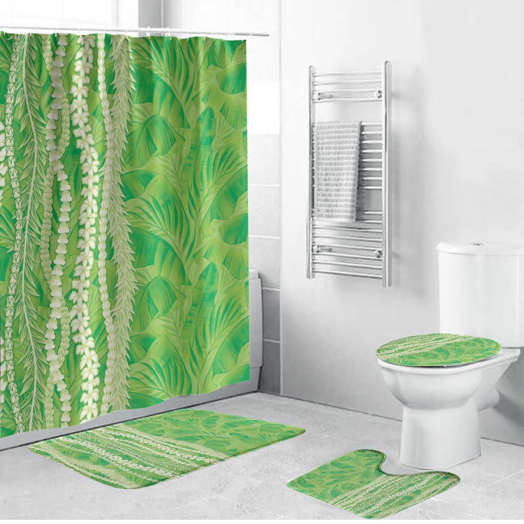 Hawaii Prince Kuhio Bathroom Set Lime Green Hawaiian Lau Maia With Leis