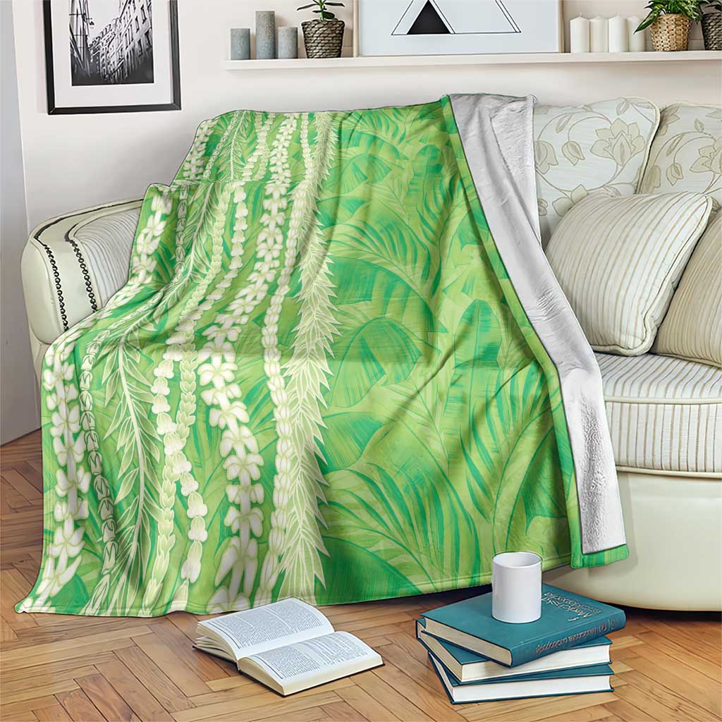 Hawaii Prince Kuhio Blanket Lime Green Hawaiian Lau Maia With Leis