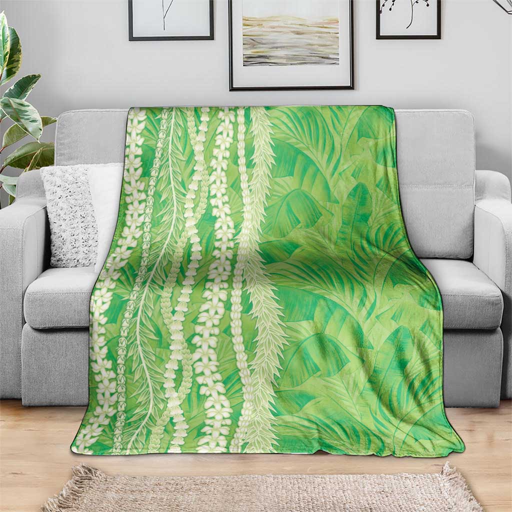 Hawaii Prince Kuhio Blanket Lime Green Hawaiian Lau Maia With Leis