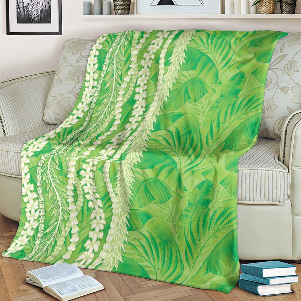 Hawaii Prince Kuhio Blanket Lime Green Hawaiian Lau Maia With Leis