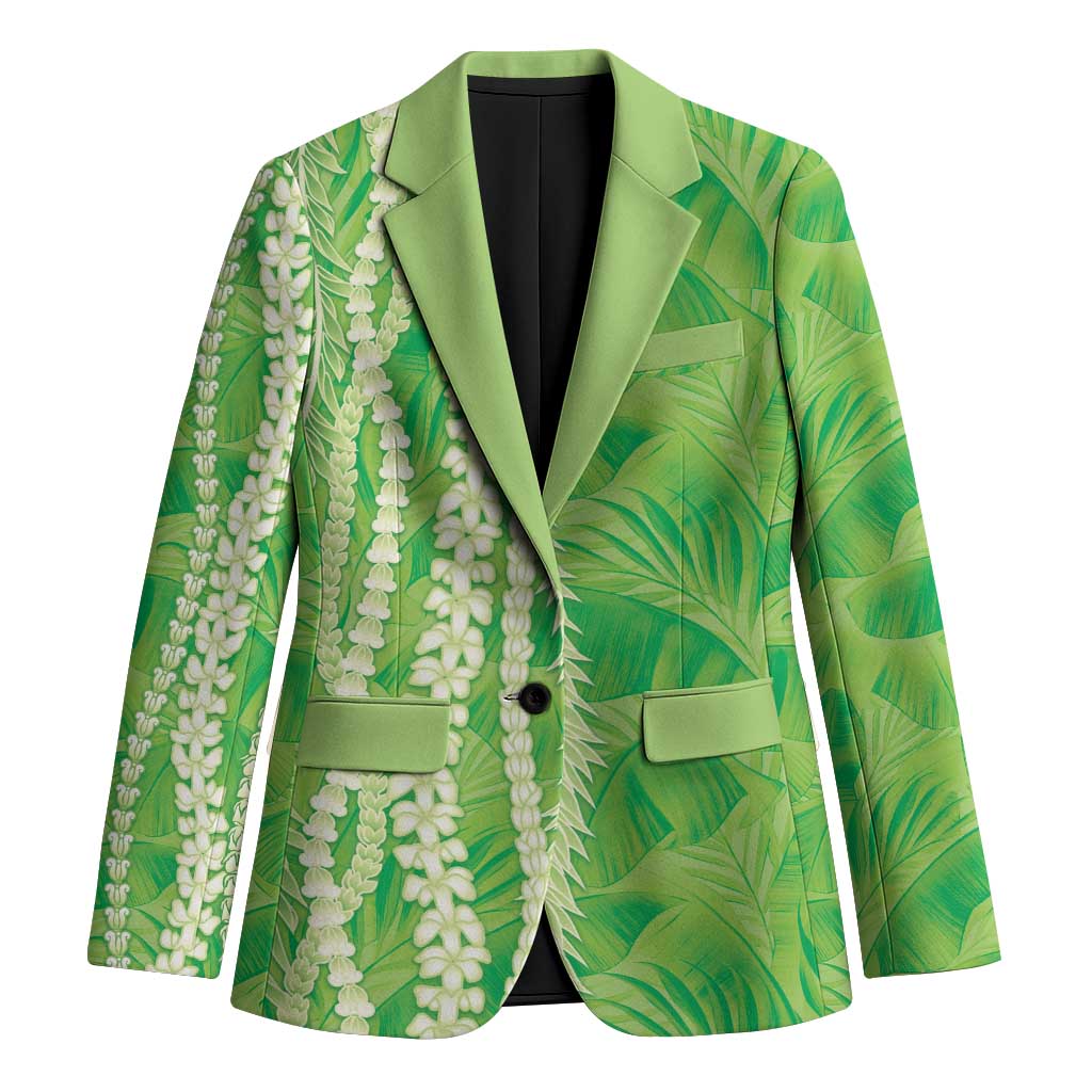 Hawaii Prince Kuhio Blazer Lime Green Hawaiian Lau Maia With Leis