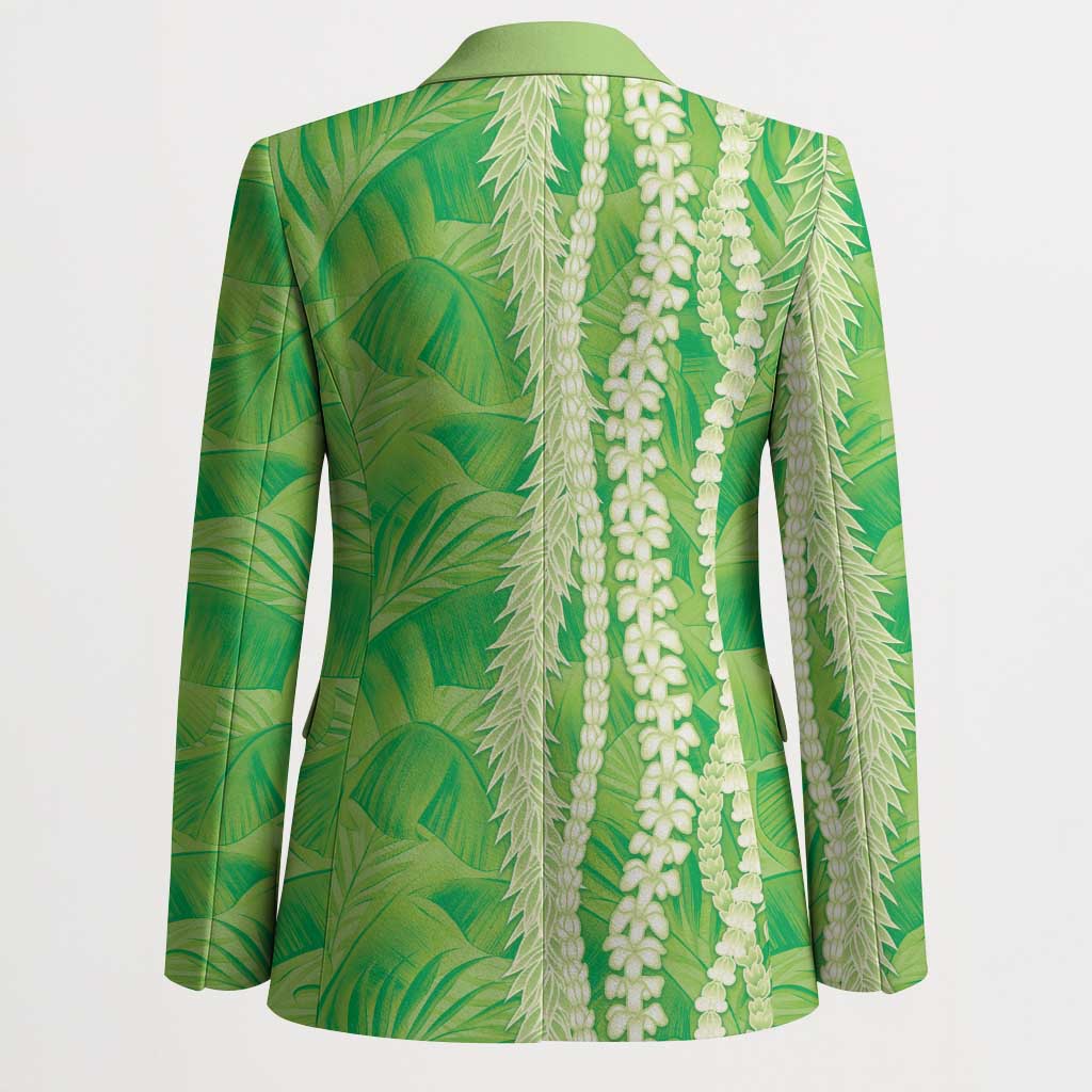 Hawaii Prince Kuhio Blazer Lime Green Hawaiian Lau Maia With Leis