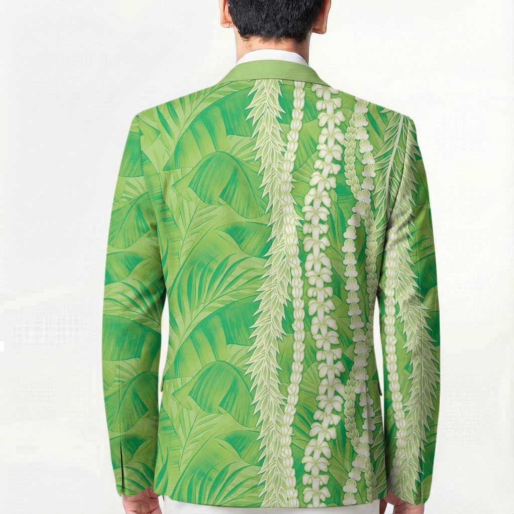Hawaii Prince Kuhio Blazer Lime Green Hawaiian Lau Maia With Leis
