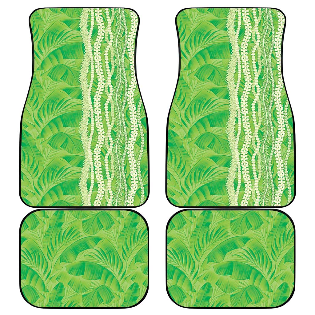 Hawaii Prince Kuhio Car Mats Lime Green Hawaiian Lau Maia With Leis