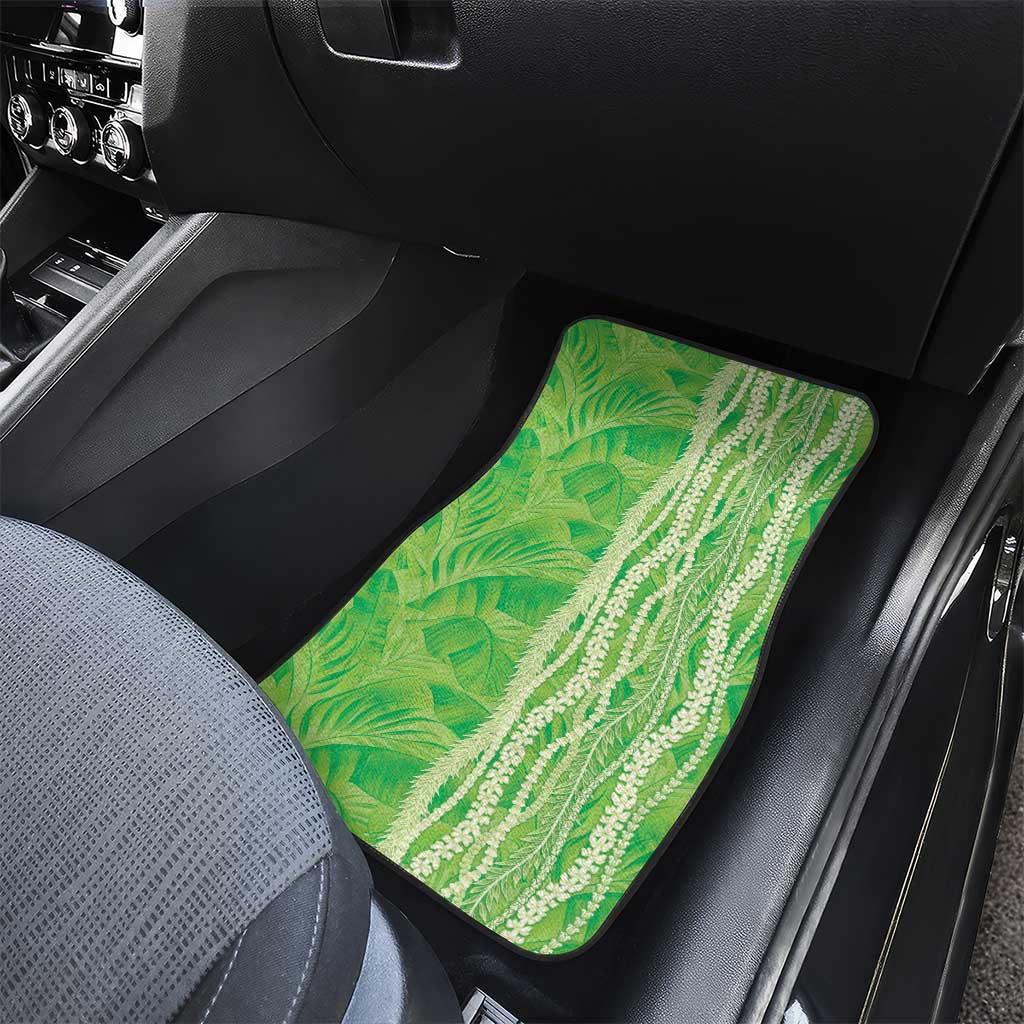 Hawaii Prince Kuhio Car Mats Lime Green Hawaiian Lau Maia With Leis